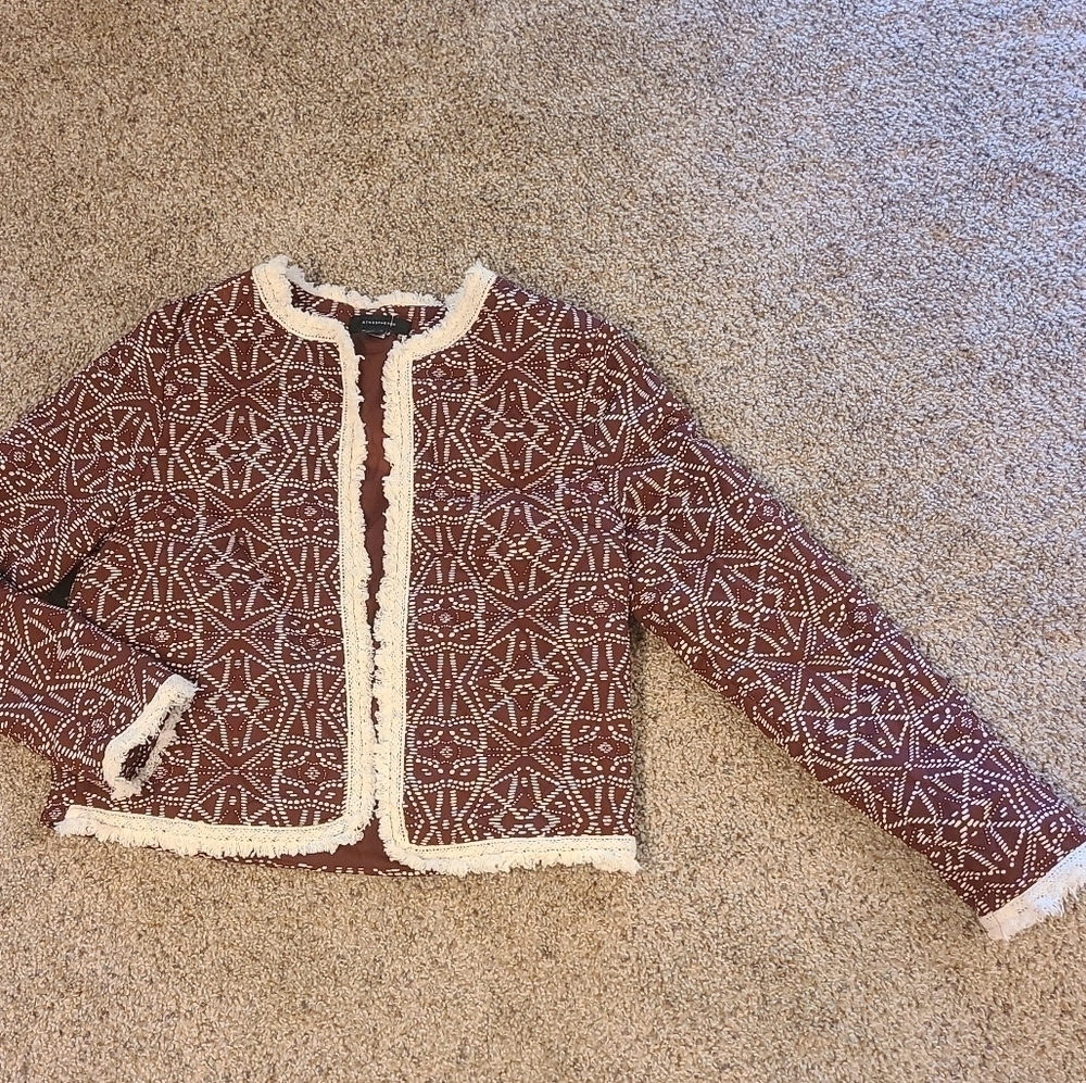 Atmosphere quilted jacket with fringe detail